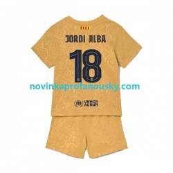 FC Barcelona Dres Jordi Alba 18 Venkovní Fotbalové Dresy pro Děti 2022-2023 Krátký rukáv