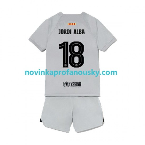 FC Barcelona Dres Jordi Alba 18 Alternativní Fotbalové Dresy pro Děti 2022-2023 Krátký rukáv
