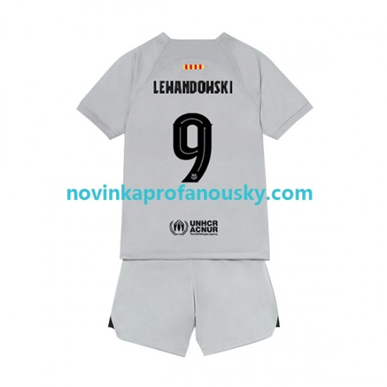 FC Barcelona Dres Lewandowski 9 Alternativní Fotbalové Dresy pro Děti 2022-2023 Krátký rukáv