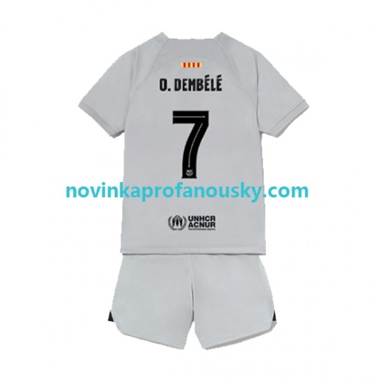 FC Barcelona Dres Ousmane Dembele 7 Alternativní Fotbalové Dresy pro Děti 2022-2023 Krátký rukáv