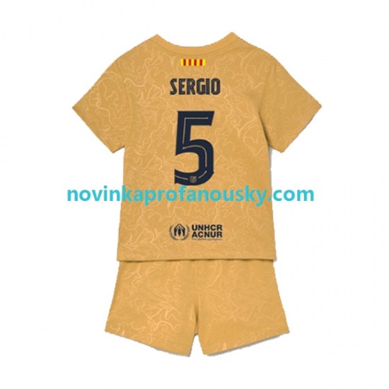 FC Barcelona Dres Sergio Busquets 5 Venkovní Fotbalové Dresy pro Děti 2022-2023 Krátký rukáv