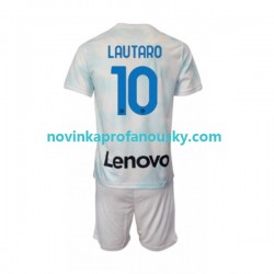 Inter Milán Dres Lautaro Martinez 10 Venkovní Fotbalové Dresy pro Děti 2022-2023 Krátký rukáv