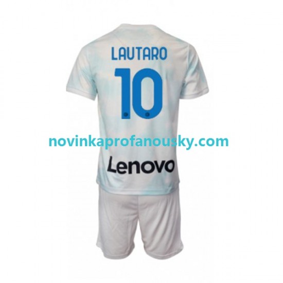 Inter Milán Dres Lautaro Martinez 10 Venkovní Fotbalové Dresy pro Děti 2022-2023 Krátký rukáv