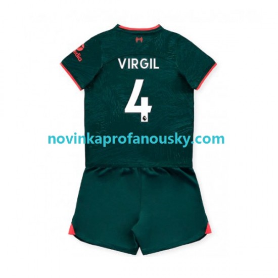 Liverpool Dres Virgil van Dijk 4 Alternativní Fotbalové Dresy pro Děti 2022-2023 Krátký rukáv