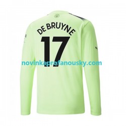 Manchester City Dres De Bruyne 17 Alternativní Fotbalové Dresy pro Muže 2022-2023 Dlouhý rukáv