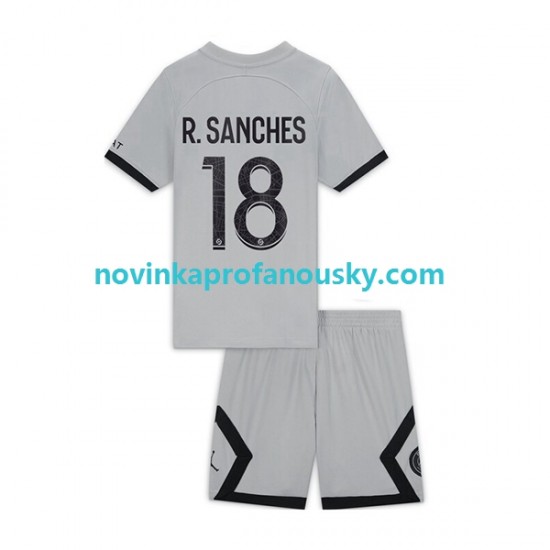 Paris Saint-Germain Dres R.Sanches 18 Venkovní Fotbalové Dresy pro Děti 2022-2023 Krátký rukáv