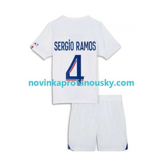 Paris Saint-Germain Dres Sergio Ramos 4 Alternativní Fotbalové Dresy pro Děti 2022-2023 Krátký rukáv