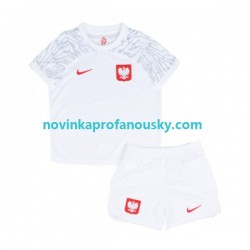 Polsko Dres Domácí Fotbalové Dresy pro Děti MS ve fotbale 2022 Krátký rukáv