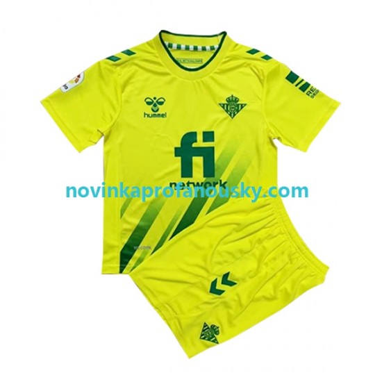 Real Betis Dres Brankářské Venkovní Fotbalové Dresy pro Děti 2022-2023 Krátký rukáv