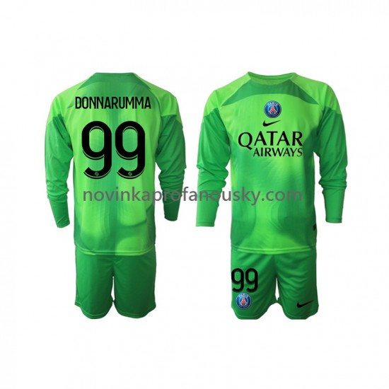 Paris Saint-Germain Dres Donnarumma 99 Brankářské Domácí Fotbalové Dresy pro Děti 2022-2023 Dlouhý rukáv