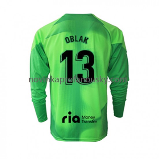 Atlético Madrid Dres Jan Oblak 13 Brankářské Domácí Fotbalové Dresy pro Muže 2022-2023 Dlouhý rukáv