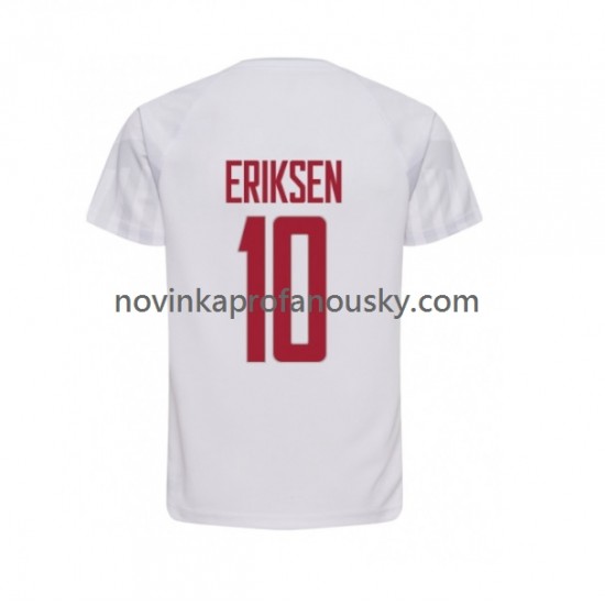 Dánsko Dres Christian Eriksen 10 Venkovní Fotbalové Dresy pro Muže MS ve fotbale 2022 Krátký rukáv
