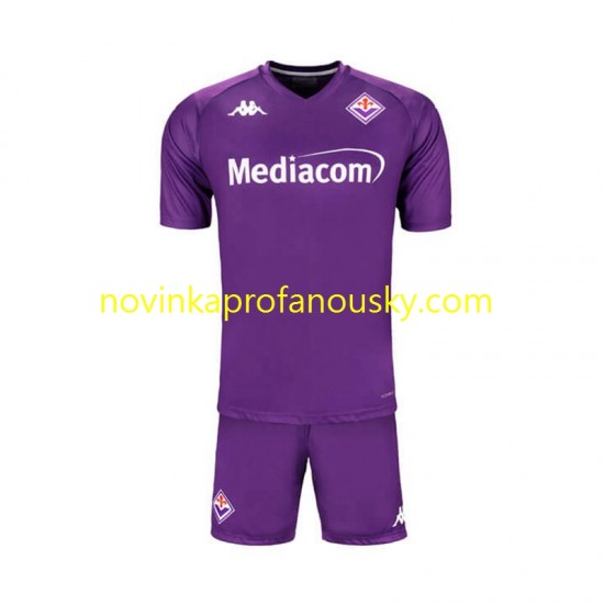ACF Fiorentina Dres Domácí Fotbalové Dresy pro Děti 2024-2025 Krátký rukáv