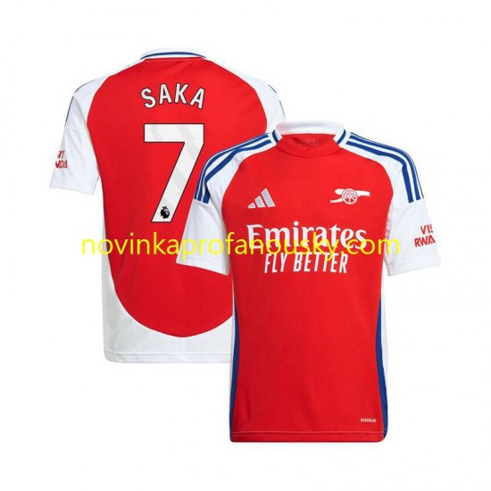 Arsenal Dres Bukayo Saka 7 Domácí Fotbalové Dresy pro Muže 2024-2025 Krátký rukáv