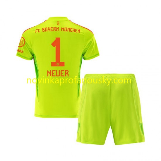 FC Bayern Mnichov Dres Manuel Neuer 1 Brankářské Domácí Fotbalové Dresy pro Děti 2024-2025 Krátký rukáv