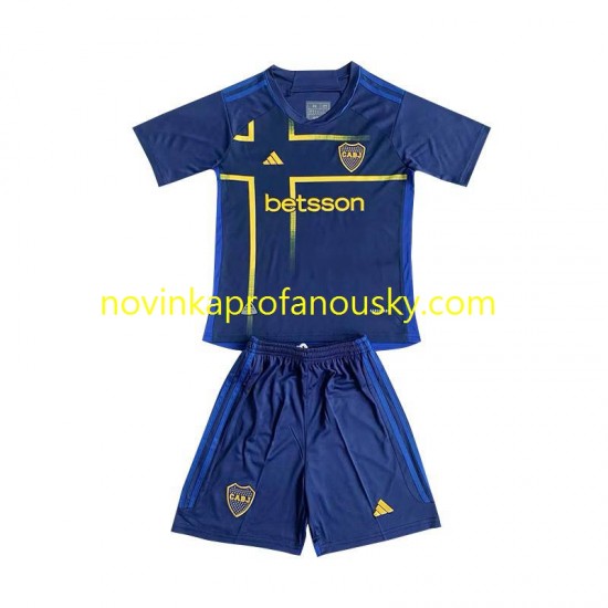 CA Boca Juniors Dres Alternativní Fotbalové Dresy pro Děti 2024 Krátký rukáv