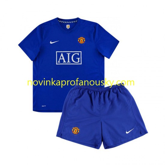 Manchester United Dres Retro Venkovní Fotbalové Dresy pro Děti 2008 Krátký rukáv
