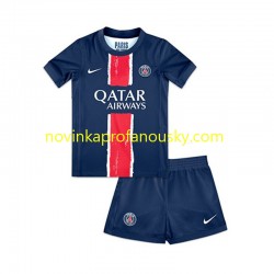Paris Saint-Germain Dres Domácí Fotbalové Dresy pro Děti 2024-2025 Krátký rukáv