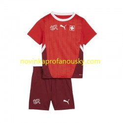 Švýcarsko Dres Domácí Fotbalové Dresy pro Děti Euro 2024 Krátký rukáv